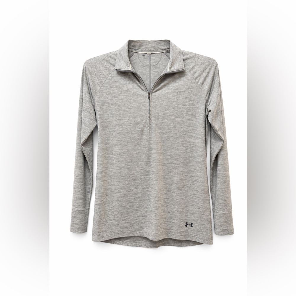 Under Armour Women’s Gray Quarter Zip Pullover | Lightweight Athletic Top (M)